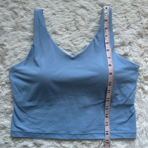 Athleta Sports Bra Transcend V-Neck Crop Bra Athletic Light Blue L - Picture 9 of 9